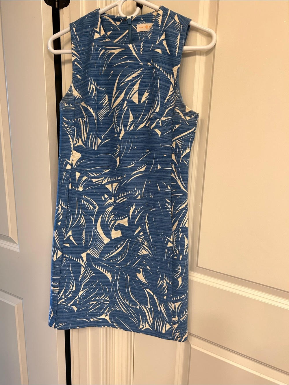 Tory Burch Blue and White Tropical Print Dress